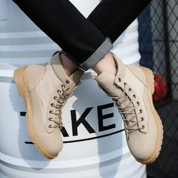 Ghete Bărbați Din Piele Barbati Adidasi Pantofi 2020 Noua Moda Retro Casual Street Masculin Încălțăminte De Unică Glezna Cizme