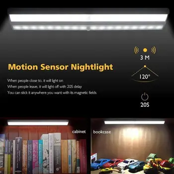 10 LED-uri Senzor de Mișcare PIR Cabinet de Lumină Lampă de Pat Dulap Garderoba Lumina de Noapte Bucătărie Lampă de Perete