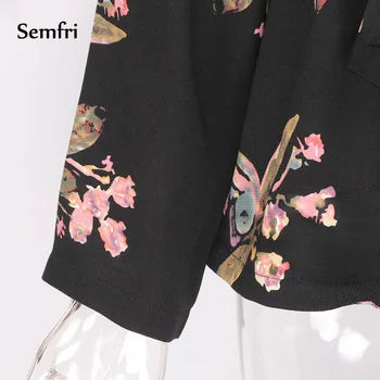 Semfri Bluza Femei, Kimono Negru Camasa Sexy Floral Bluza cu Centura 2020 Maneci Lungi de Vară, de Toamnă Nou Boho Topuri si Bluze