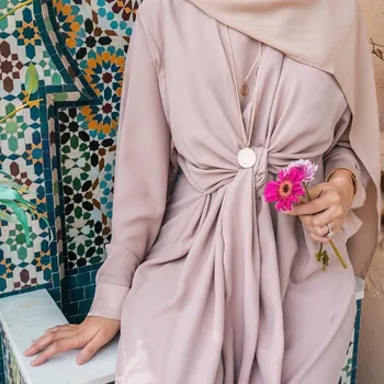 Fahion Muslimah fals două piese Halat Musulmane turce Dubai moda Musulmană caftan Halat de lungime completă Serviciu de Închinare abaya wq1276