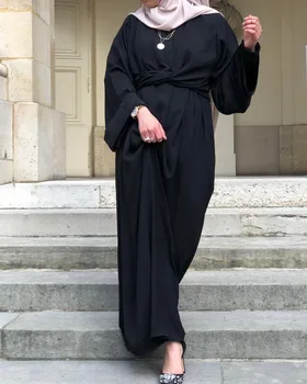 Fahion Muslimah fals două piese Halat Musulmane turce Dubai moda Musulmană caftan Halat de lungime completă Serviciu de Închinare abaya wq1276