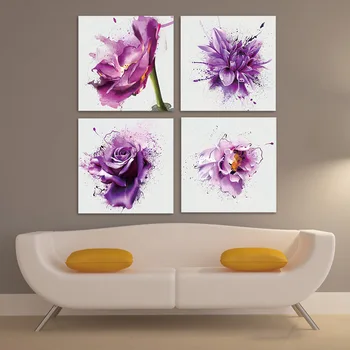 Conisi Abstract Flori Violet Tablouri Canvas Decor Acasă Imprimeuri Nordice Stil Floral Poster de Perete pentru Living Decor