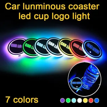 2 buc Pentru Peugeot 308 407 408 508 RCZ 1007 3008 206 5008 Led Logo Car Cup lumini Luminos Coaster Băuturi Titularii de lumina