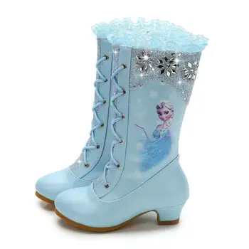 Disney cizme Elsa boot Copil din piele de Fată de moda de înaltă incaltaminte copii de iarna snow boot copii cadou de Crăciun petrecere mid-calf pantofi