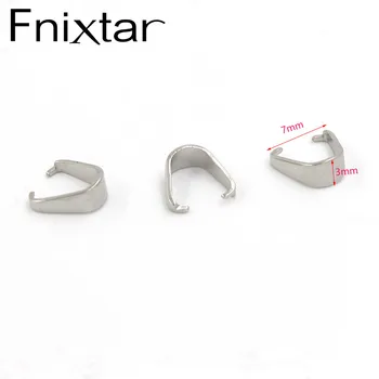 Fnixtar 3*7mm Otel Inoxidabil Clip Incuietoare Pinch Clip Cauțiune Pandantiv Conectori Constatările de Bijuterii DIY Accesorii 500piece/lot