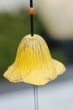Galben Colibri Fonta Vânt Chime European Home Garden Decor Vintage Pasăre De Metal Agățat Vânt Clopot Din Fier Lucrate Manual Wind Chime