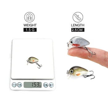 5pcs 1,5 g 2,5 cm Mini Wobblere/Crankbait Momeală de Pescuit Momeală Artificială Greu Plutitoare Wobbler pentru Pește Bas de Pescuit