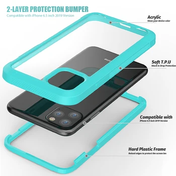 Hibrid rezistent la Șocuri Armura Cover Pentru iPhone 12 11 Pro XS Max XR X 8 7 6S 6Plus SE 2020 Spate Transparent PC TPU Plin Caz de Protecție