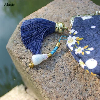 Alasir Handmade Stil Japonez Drăguț Poseta De Monede Mini Portofel Vintage Din Bumbac Pentru Femei Fetita Florale Pungă De Desene Animate Portofel