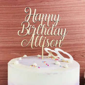 Personalizate Happy Birthday Cake Topper,Petrecere de Aniversare Tort Fân Decor Consumabile,nume Personalizat Tort Fân,Cadou pentru ziua de nastere