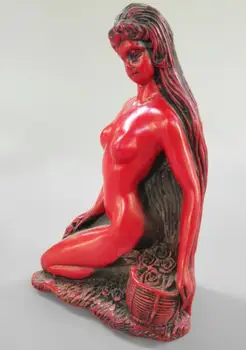 Chinezii imita coral roșu gol de sex feminin statuie