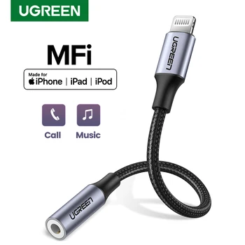 Ugreen IFM certificate Fulger la Jack de 3,5 mm Adaptor pentru iPhone 11 12 xs xr 8 7 6 5 se ipad Audio converter 8 pini cablu aux apel