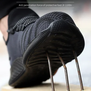 Aer ochiurilor de Plasă de Siguranță Pantofi Pantofi de Lucru Steel Toe de Lucru Cizme Cizme de Siguranță Confort de Muncă Adidași Anti-zdrobitor Bărbați Cizme de Transport Gratuit
