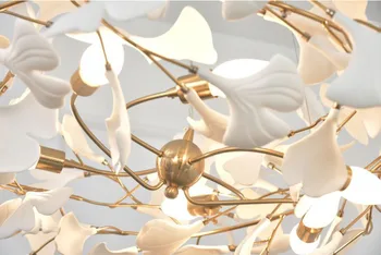 18K Aur Ramuri Candelabre Cu Portelan Frunze Candelabru Interior Decor Acasă Luciu de Lux Candelabru de Iluminat