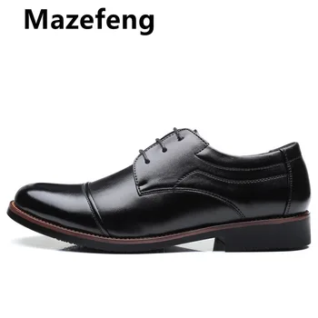 Mazefeng Barbati Pantofi Rochie Formale de Lucru de Afaceri Moale din Piele de Brevet a Subliniat Deget de la picior de Om de sex Masculin pentru Bărbați Oxford Flats Plus Dimensiune 39-48