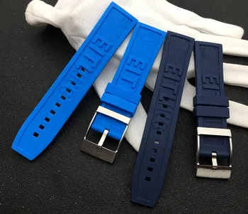 Natura Cauciuc silicon trupa Ceas 22mm 24mm Negru Roșu Albastru Galben Watchband Pentru navitimer/avenger/Breitling curea logo-ul pe instrumente