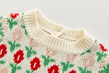 Toamna și Iarna pentru Copii Romper + pulover Haina Fetita Jacquard Tricotate Romper Set