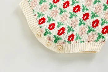 Toamna și Iarna pentru Copii Romper + pulover Haina Fetita Jacquard Tricotate Romper Set