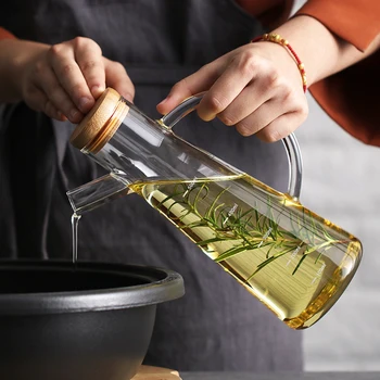 NOOLIM Mare de Sticlă Borosilicată rezistentă la Căldură de Sticlă de Ulei de Vase de Provizii de Bucătărie Condimente Sticle de Sos de Soia Otet de Sticle