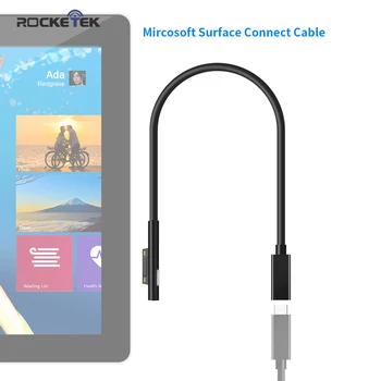 Rocketek USB de Tip C PD 15V Putere Încărcător Adaptor Convertor Cablu de Încărcare pentru Microsoft Surface Pro 7/6/5/4/3/GO/CARTE Laptop 1/2