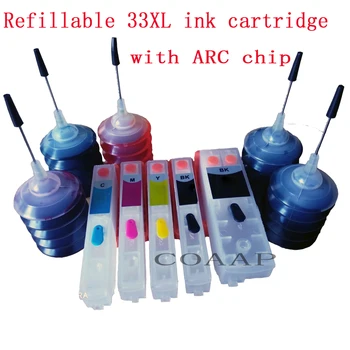 Reîncărcabile T3351-T3364 kit cartuș de cerneală pentru EPSON XP640 XP635 XP645 XP530 XP830 XP540 XP900 XP630 Printer + 150ml cerneala Dye