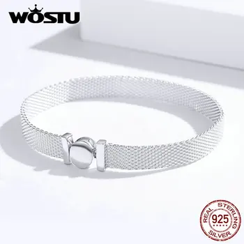 WOSTU 2020 Nou Design Autentic Argint 925 Brățară de Platină a se Potrivi Design Original Margele Pentru Femei Bijuterii de Moda DXX110