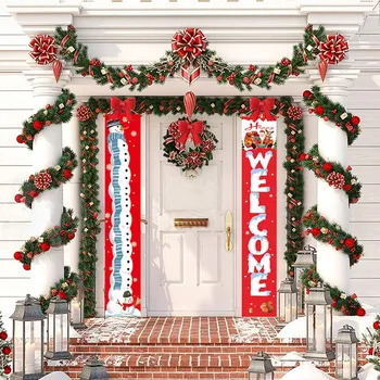 Casa Decor De Crăciun Agățat Ușă Steagul Festivalului Pandantiv Ornament Ușă Decorativ Flag Usa Cuplet Dreptunghi Cuplet