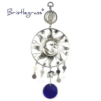 BRISTLEGRASS albastru turcesc Albastru deochi Sun Moon Star Elefant Amulete de Noroc Agățat de Perete Pandantive Pendul Binecuvântare de Protecție