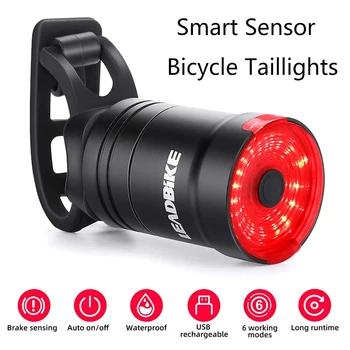 Biciclete Inteligent de Frânare Automată de Detectare Lumina IPx6 Impermeabil USB LED Biciclete Lumina din Spate Ciclism Stop Bicicleta Spate Lumina Accesorii