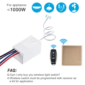 Wireless intrerupator rezistent la apa Remote Switch-uri de Lumină 110V 220V - Fără Cabluri la Distanță de Control Lămpi de Tavan Becuri cu LED-uri