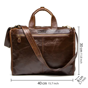 CONTACTUL piele de vacă din piele servieta vintage om sac mare capacitate de 13.3 inch laptop maletin om sac de calculator mens saci