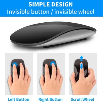 Bluetooth Wireless, Magic Mouse-ul 2 Silent Reîncărcabilă cu Laser Mouse de Calculator Subțire, Ergonomic de Birou PC Mause Pentru Apple Mac Microsoft