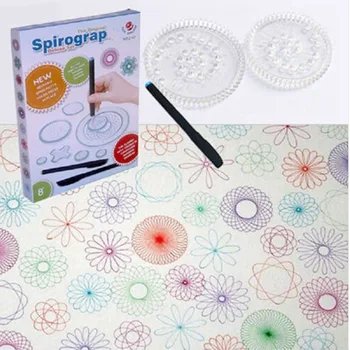 Desen rigle,Spirograph deluxe set Spirală Modele de Centralizare Viteze & Volan,adult & copil jucărie de învățământ,jucării creative 3pens