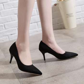 Bine Cu un Singur Pantofi Negri Tocuri Înalte Elegante Plus Dimensiune Pantofi de Lucru Sexy Femei de Moda Pantofi Cariera de Birou, Pantofi de Pompe de 43,44
