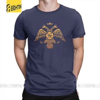 SPQR Bizantin Vultur Simbol Steagul Marinei Tricou Vintage Casual Barbati Tricouri din Bumbac Round Neck T-Shirt Plus Dimensiune