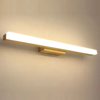 Lemn lampă oglindă de perete LED lumina 40/60/80cm lung tranșee pentru baie dormitor Janpan stil de iluminat 90-240V 0095