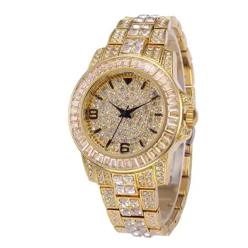 Europene și Americane de moda cu nume mari high-end de diamant set bărbați ' s ceas din oțel inoxidabil rezistent la apa plin de diamante Britanic u