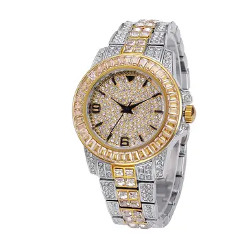 Europene și Americane de moda cu nume mari high-end de diamant set bărbați ' s ceas din oțel inoxidabil rezistent la apa plin de diamante Britanic u