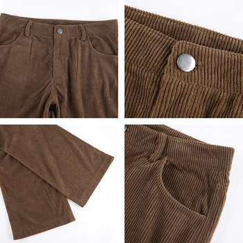 Vintage de Catifea pantaloni de Trening Toamna 2020 Y2k Pantaloni Pentru Femei Talie Mare Harajuku Lung Pantaloni Drepte 90 E-Fata Capri Streetwear
