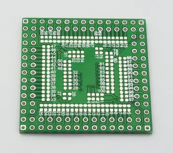 QFP / EQFP / TQFP / LQFP100 / 80 SMT comutator DIP CPU gol placă adaptor placa de 0,5 mm