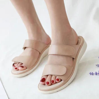 YAERNI 2020 Pantofi de Vara pentru Femei Sandale Plat Moale Femei, Sandale de Plajă de Vară Doamnelor Pantofi Roz Negru