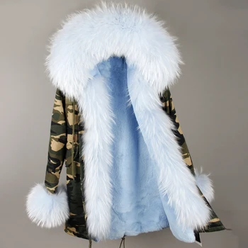 OFTBUY 2020 nou long parka jacheta de iarna pentru femei haina de iarna pentru femei haină de blană naturală de raton guler de blană groasă de blană cald parka