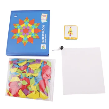 155pcs Lemn Jigsaw Puzzle Set de Bord Colorat Copilul Montessori Jucarii Educative pentru Copii de Învățare în curs de Dezvoltare Jucarii pentru Copii