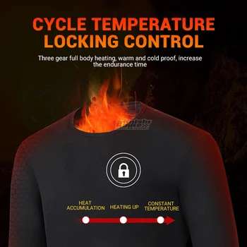 Iarnă Încălzit Lenjerie Electrice USB Alimentat de la Baterie Fleece Termic Motocross Jersey Pantaloni Moto Lung Johns Haine Barbati