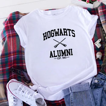 Hogwarts Absolventi Amuzant Tricou Femei Harajuku Bumbac Tricou Femei Shrot Maneca Vrac Camiseta Mujer Alb Tricou Femme T-shirt
