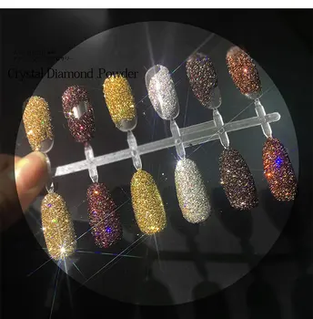 6 Culori/cutie Maro Serie Sclipici Diamond Nails Unghii Crystal Sclipici Pulbere pentru UV Gel Polish Zdrobit Diamant Sclipici Set #JS01