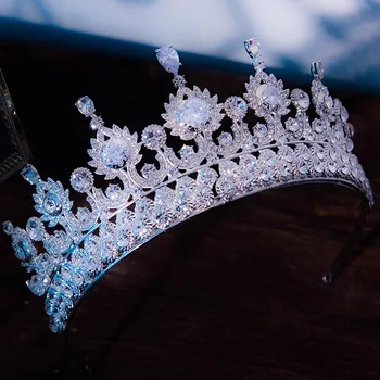Noi Zirconiu Coroană de nunta de lux Mireasa femeile tiara de Nunta bijuterii de par Frizură