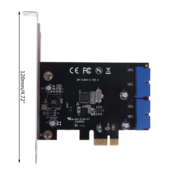 VL805 Chipset-ul PCI Express la Dual 20pin USB 3.0 Controller Card PCI-e la Masculin Adaptor de Port Card de Expansiune