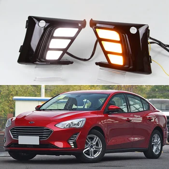 Pentru Ford Focus MK5 2019 LED Lumini de Zi DRL Lampa de Ceață Acoperă cu Galben de Semnalizare Funcții