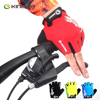 KINGSIR Ciclism Mănuși Deget și Jumătate de Bărbați, Femei Sporturi de Vara Respirabil rezistent la Șocuri și Anti-alunecare Manusi de Bicicleta MTB Biciclete Mănuși